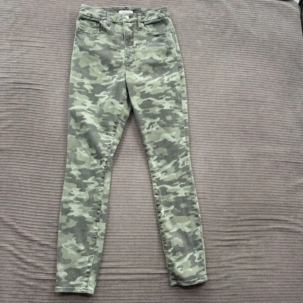 Good American Jeans Women 8/29 Camouflage Cotton Good Waist‎ Skinny Comfort.